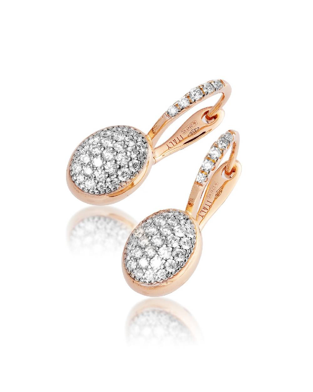 Nanis Orecchini "CILIEGINE" con boules in oro rosa e diamanti (piccoli) – Nanis Italian Jewels Soddisfazione Garantita