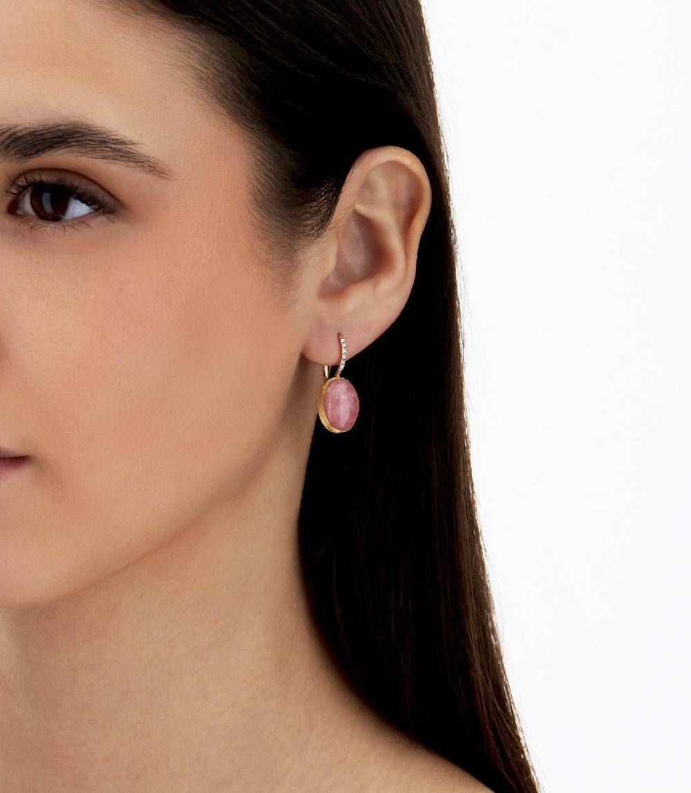 Nanis Orecchini Ciliegine Rosolio "Boules" in oro inciso, diamanti, cristall – Nanis Italian Jewels Negozi Online