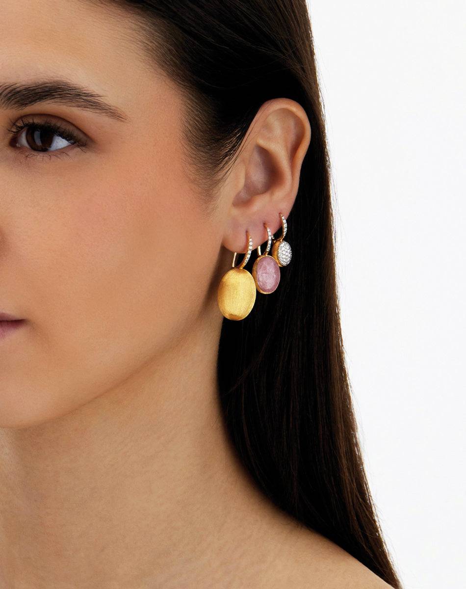 Nanis Orecchini Ciliegine Rosolio "Boules" in oro inciso, diamanti, cristall – Nanis Italian Jewels Negozi Online