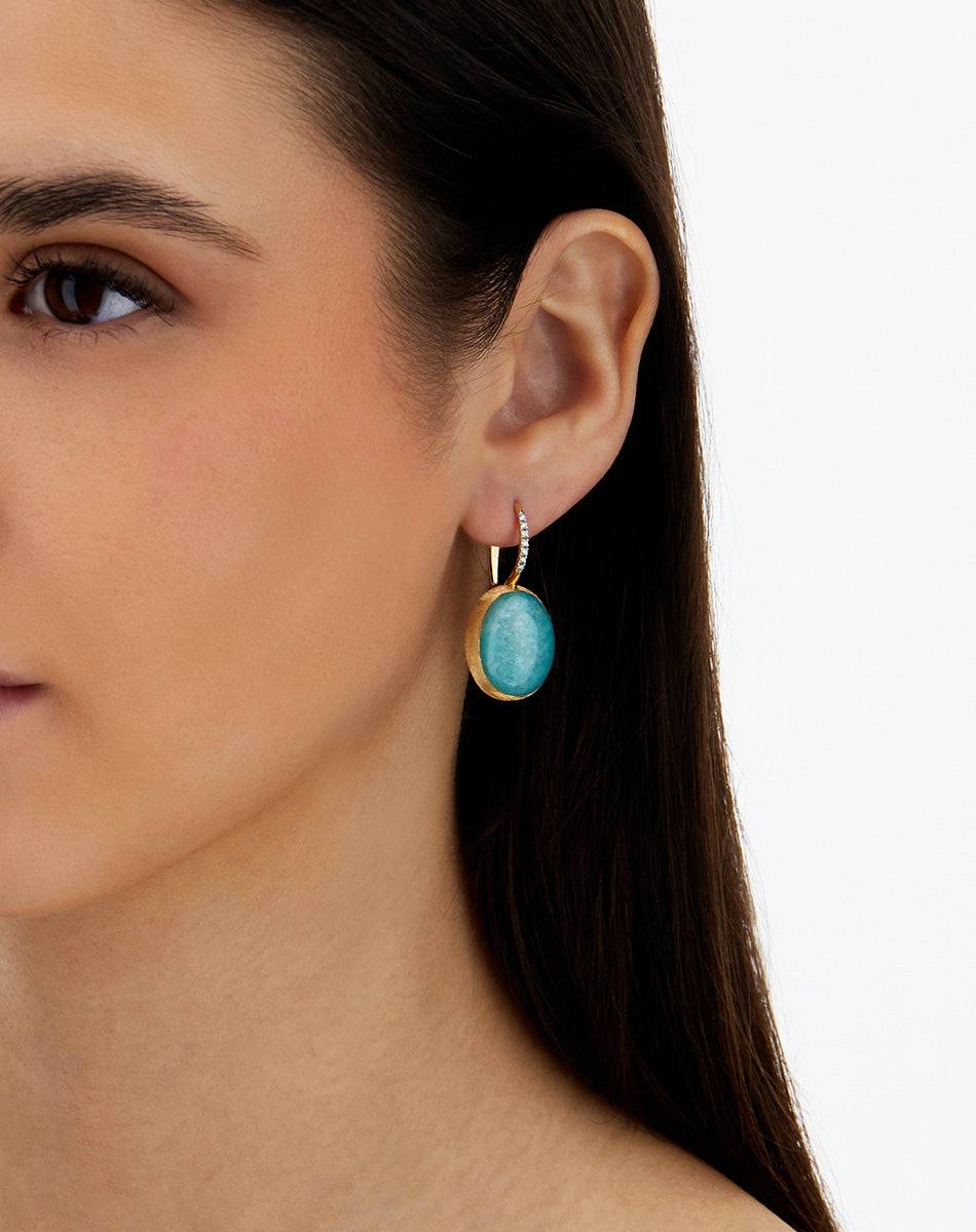 Nanis Orecchini Ciliegine Anice "Boules" in oro inciso, diamanti, cristallo – Nanis Italian Jewels Sottocosto