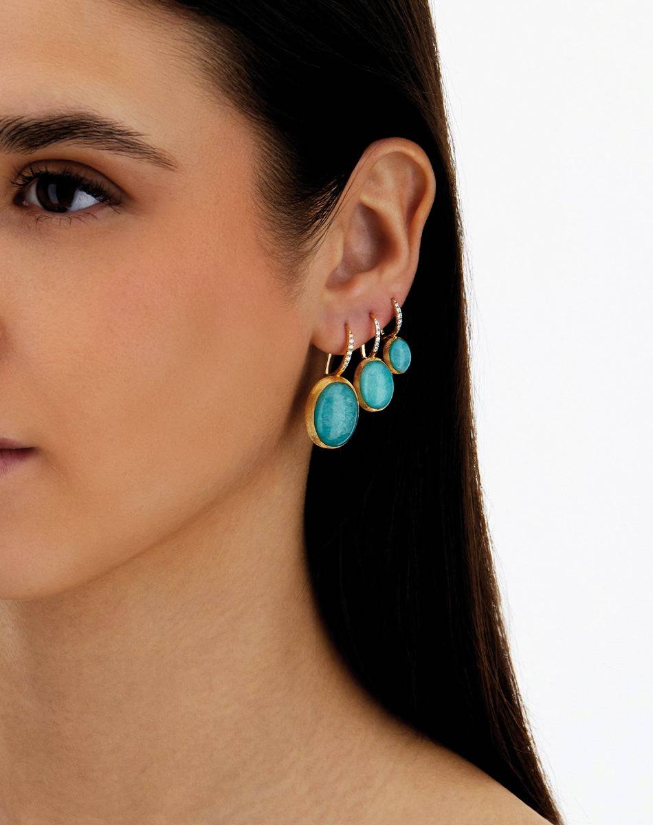 Nanis Orecchini Ciliegine Anice "Boules" in oro inciso, diamanti, cristallo – Nanis Italian Jewels Sottocosto