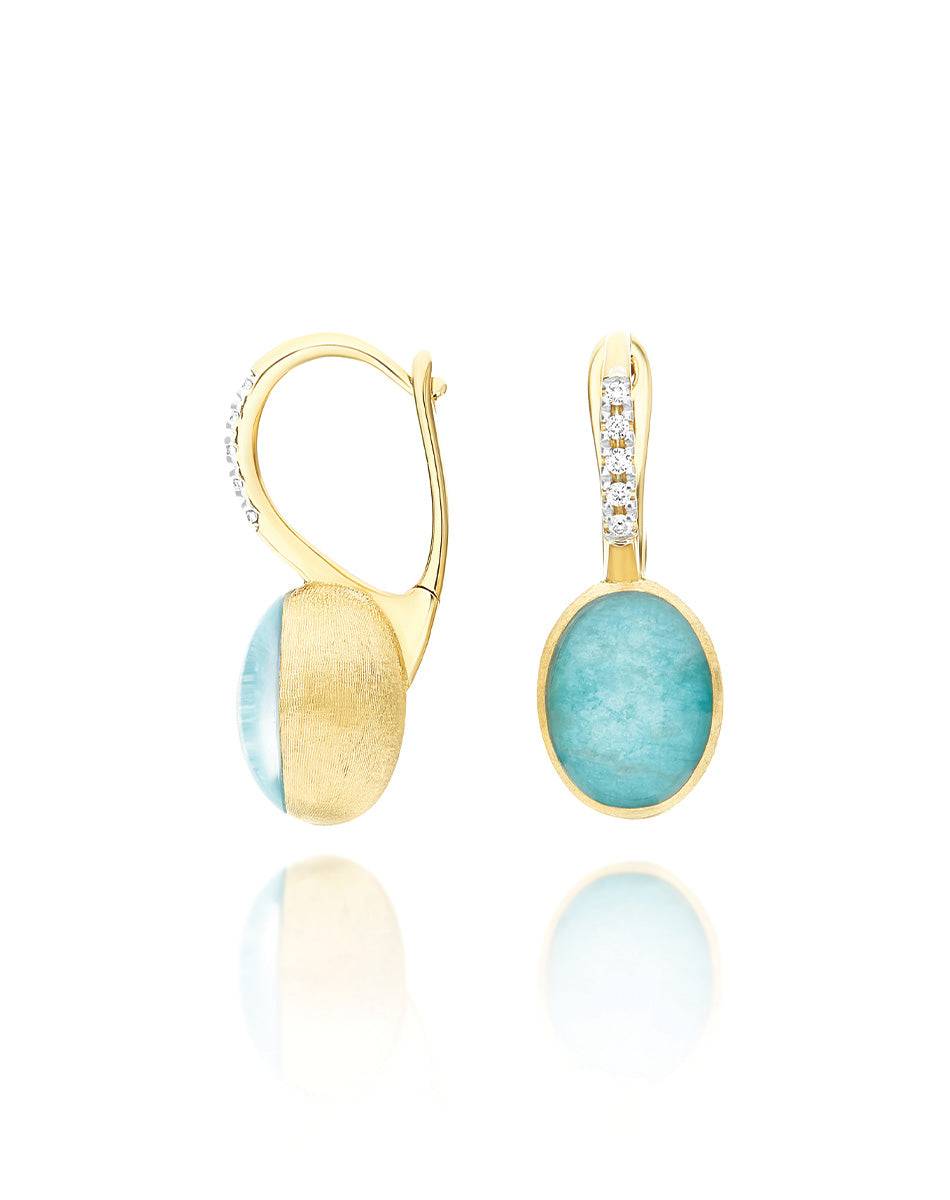 Nanis Orecchini Ciliegine Anice "Boules" in oro inciso, diamanti, cristallo – Nanis Italian Jewels Novità