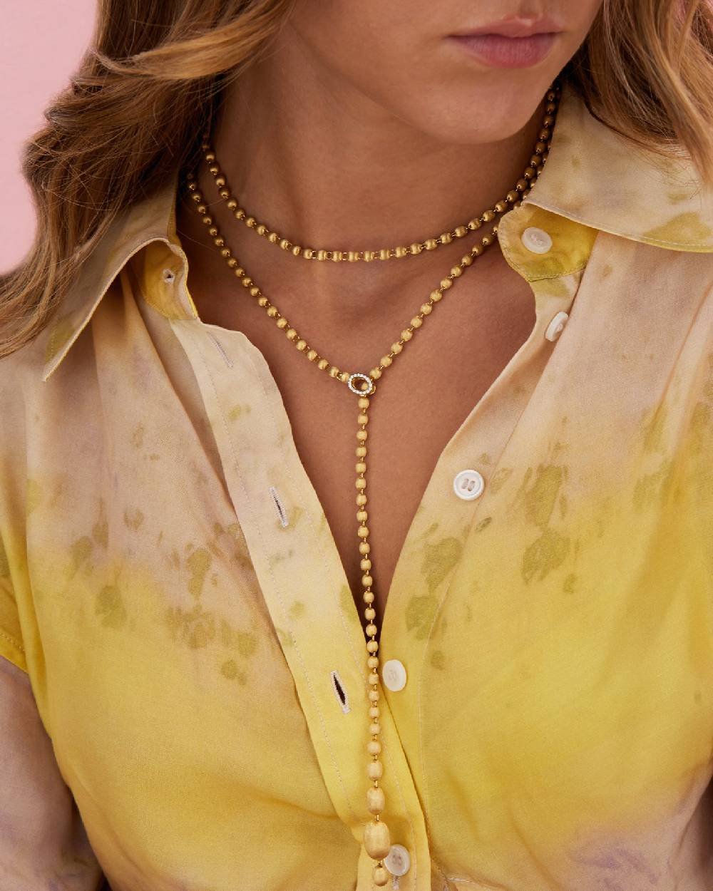 Nanis Collana iconica "IVY slim" convertibile con boules in oro incise a man – Nanis Italian Jewels Offerta