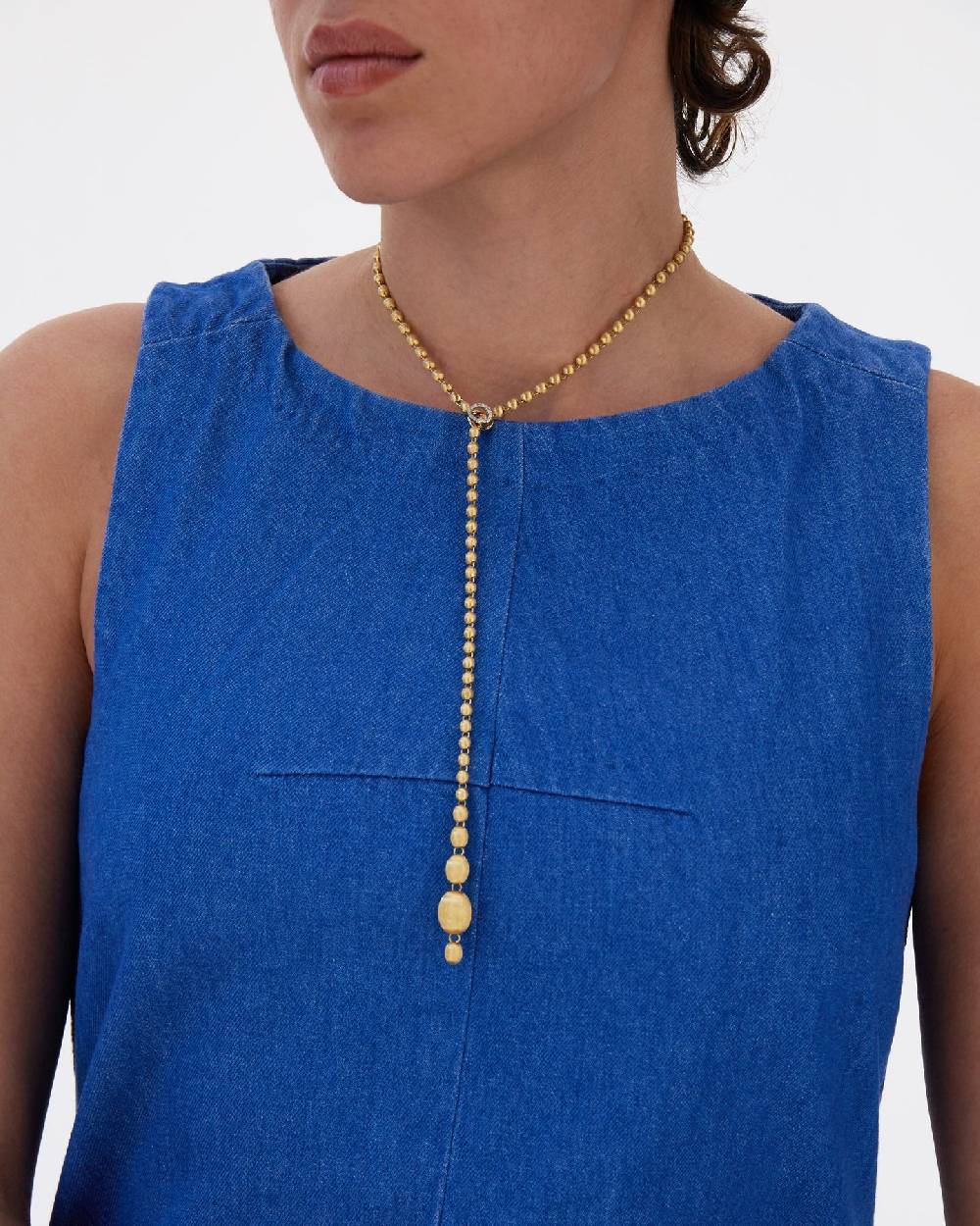 Nanis Collana iconica "IVY" slim convertibile con boules in oro giallo incis – Nanis Italian Jewels Economico