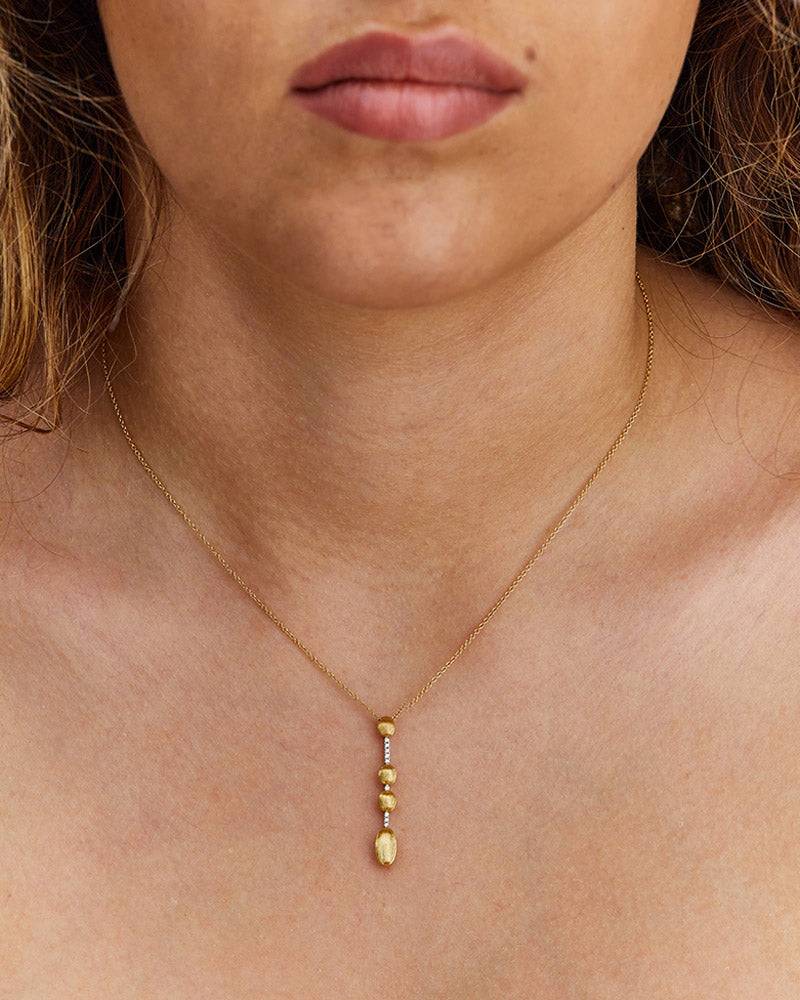 Nanis Collana "DANCING ÉLITE" con ciondolo contemporaneo in oro e diamanti – Nanis Italian Jewels Negozio