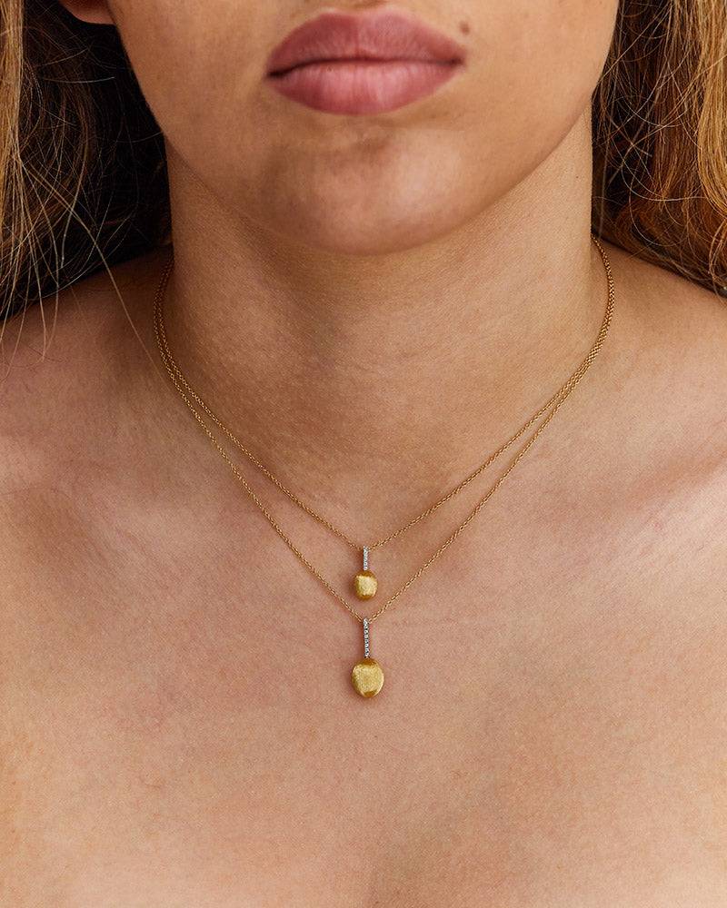 Nanis Collana "DANCING ÉLITE" pendente con ciondolo in oro e barrette di dia – Nanis Italian Jewels 2025