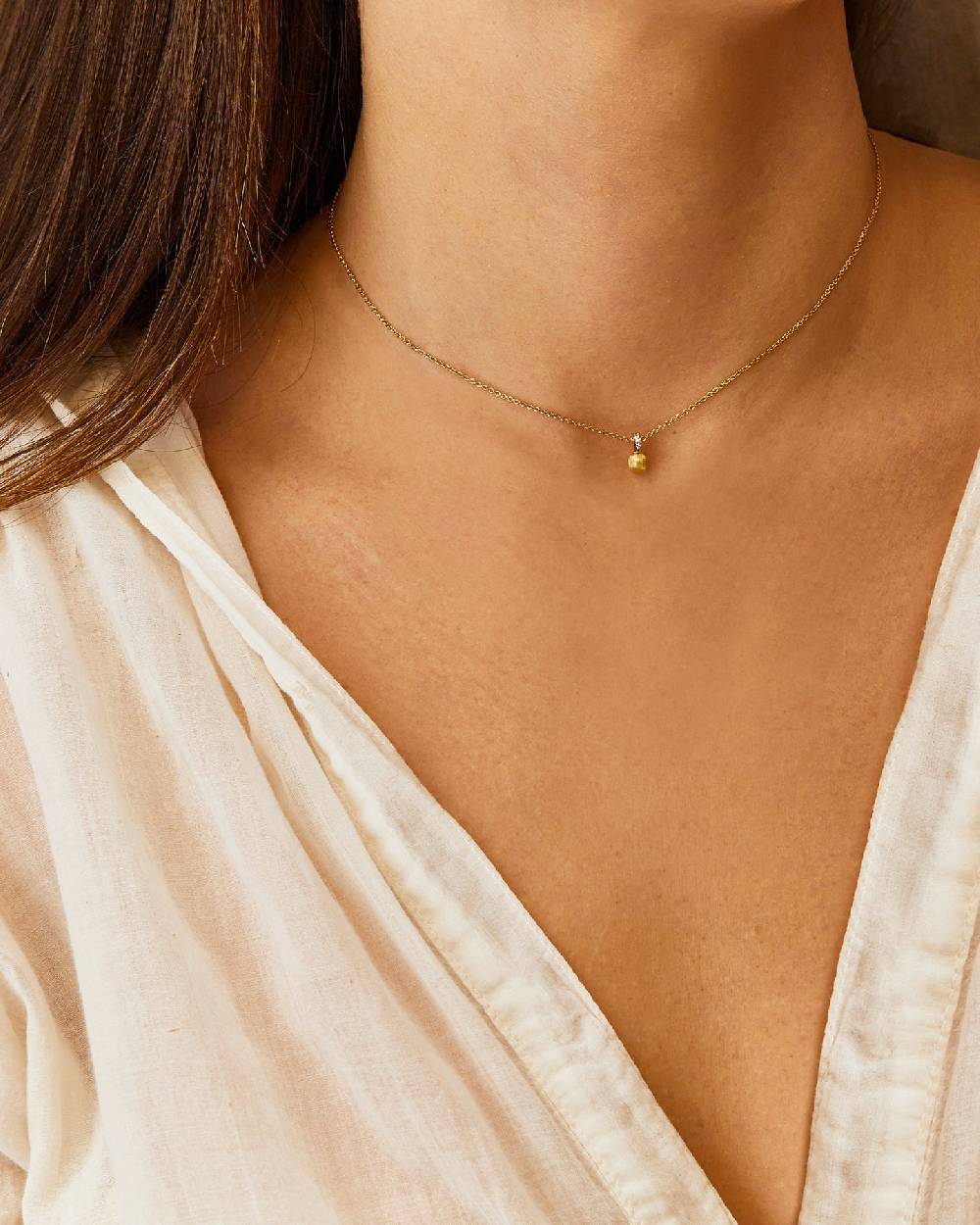 Nanis Collana "DANCING ÉLITE" con ciondolo piccolo in oro e accenti di diama – Nanis Italian Jewels Italia