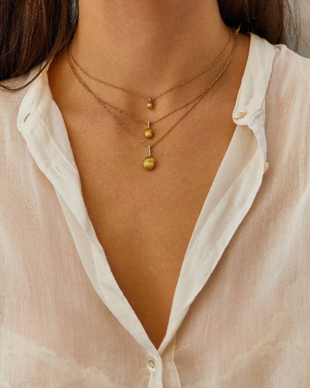 Nanis Collana "DANCING ÉLITE" con ciondolo piccolo in oro e accenti di diama – Nanis Italian Jewels Italia