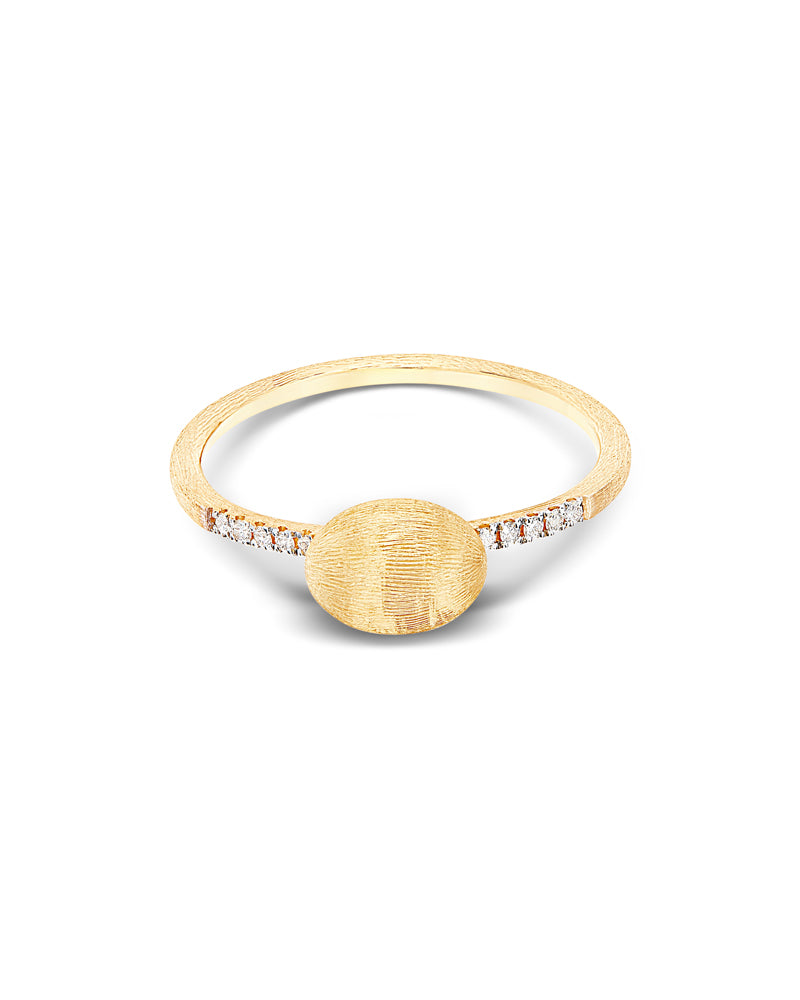 Nanis Anello "DANCING ÉLITE" con boule in oro incisa a mano e pavé di diaman – Nanis Italian Jewels Negozio