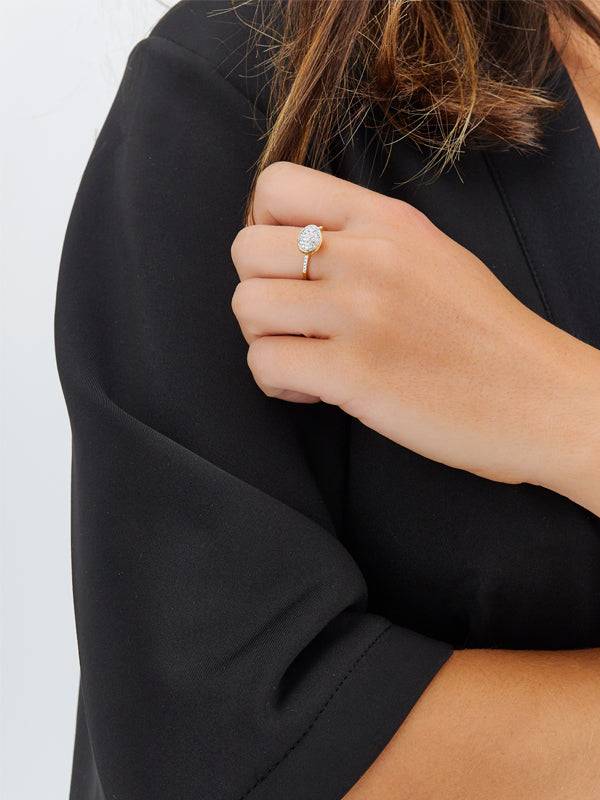 Nanis Anello di fidanzamento "DANCING ÉLITE" romantico in oro e diamanti (pi – Nanis Italian Jewels Nuova
