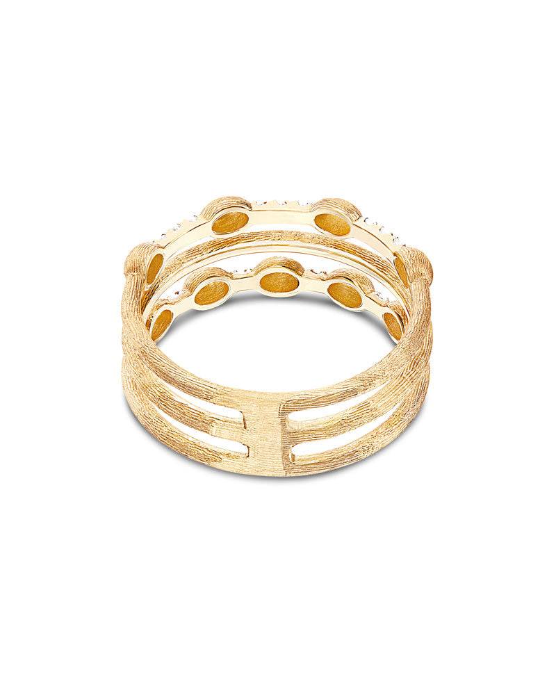 Nanis Anello "DANCING ÉLITE" a tripla fascia in oro e diamanti – Nanis Italian Jewels Nuovo