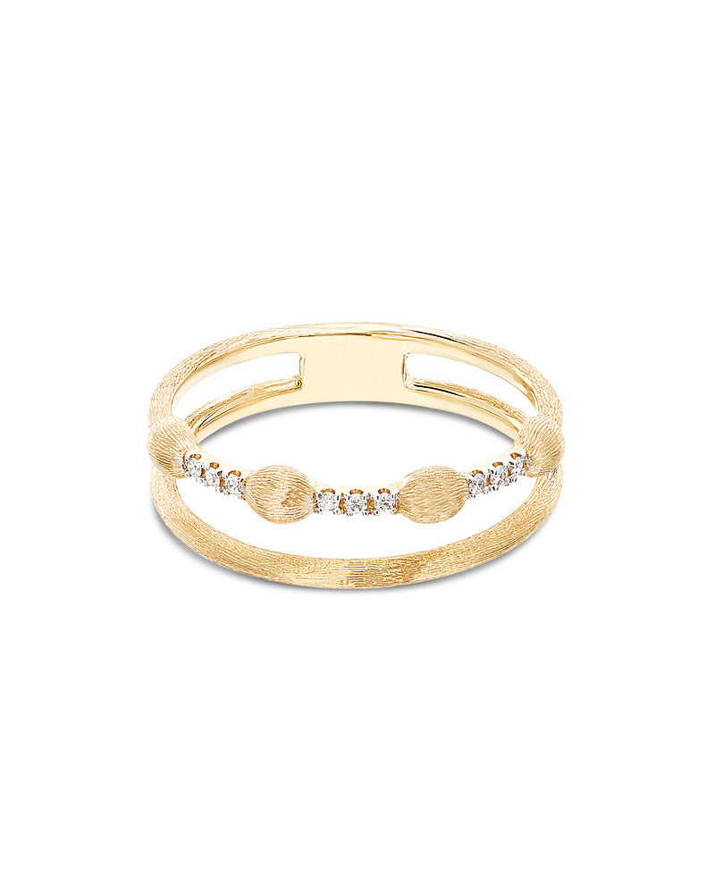 Nanis Anello "DANCING ÉLITE" a doppia fascia con boules in oro e barrette di – Nanis Italian Jewels Vendita