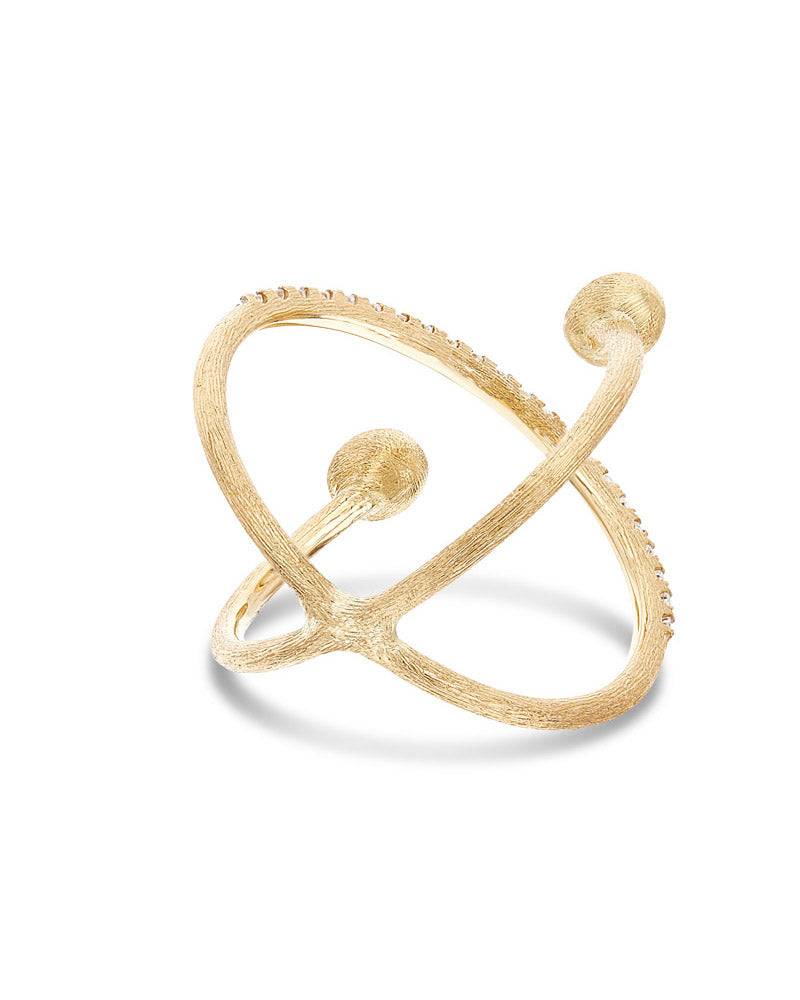 Nanis Anello ad incrocio "DANCING ÉLITE" con boules incise a mano in oro e d – Nanis Italian Jewels Negozi Online