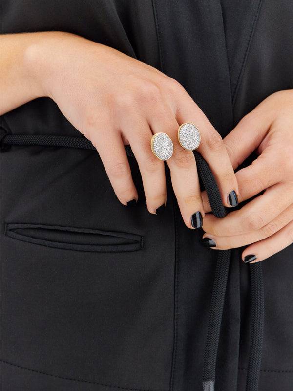 Nanis Anello iconico "BUBBLE" con due boules in oro e diamanti (grande) – Nanis Italian Jewels Promozione Limitata