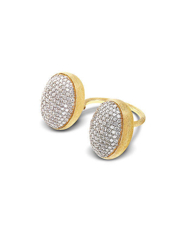 Nanis Anello iconico "BUBBLE" con due boules in oro e diamanti (grande) – Nanis Italian Jewels Promozione Limitata