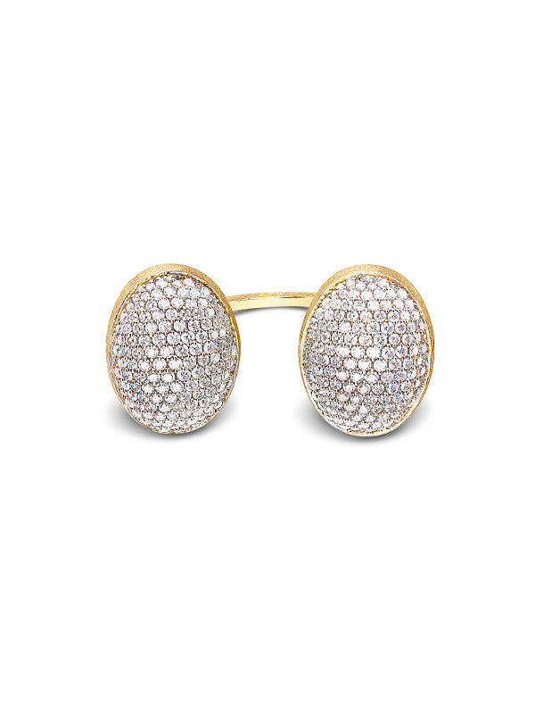 Nanis Anello iconico "BUBBLE" con due boules in oro e diamanti (grande) – Nanis Italian Jewels Promozione Limitata