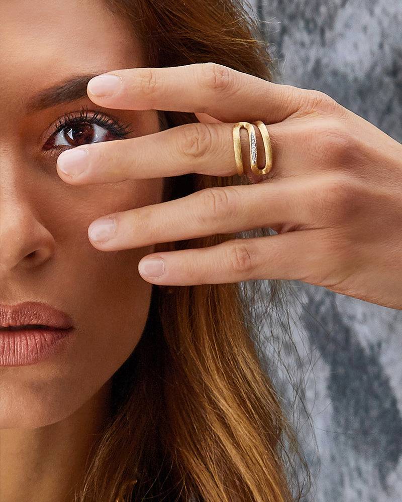 Nanis Anello "LIBERA" a spirale in oro e diamanti – Nanis Italian Jewels Prezzo Ridotto