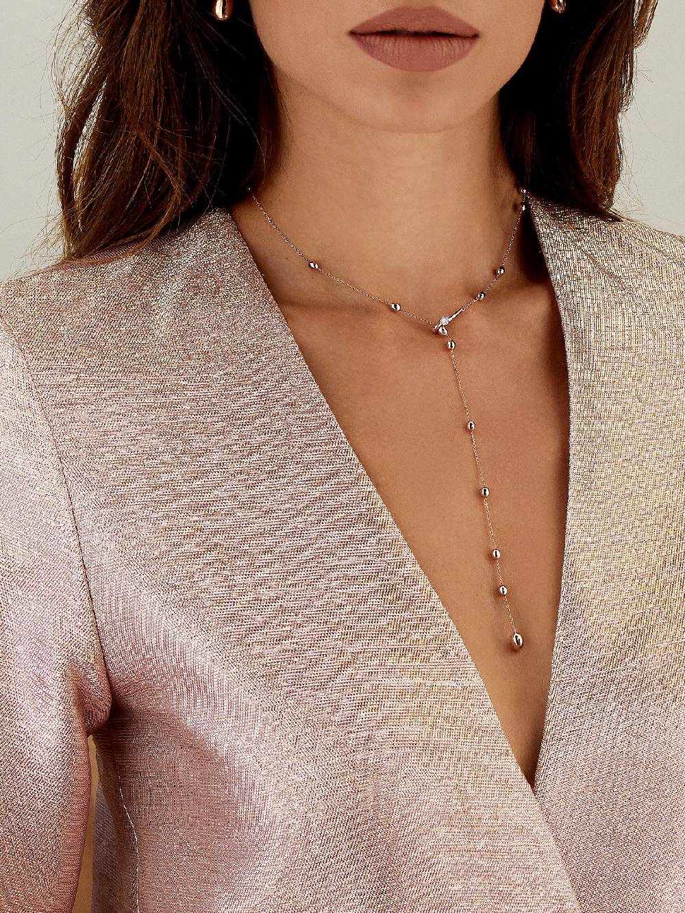 Nanis Collana a Y "SOFFIO" in oro rosa e diamanti – Nanis Italian Jewels In Vendita
