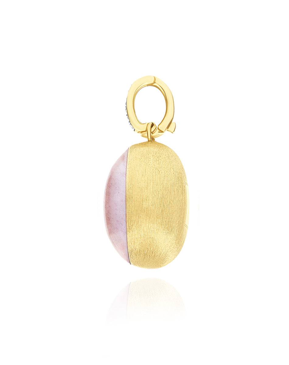 Nanis Charm Rosolio "Boules" in oro inciso, diamanti, cristallo di rocca, qu – Nanis Italian Jewels Vendita