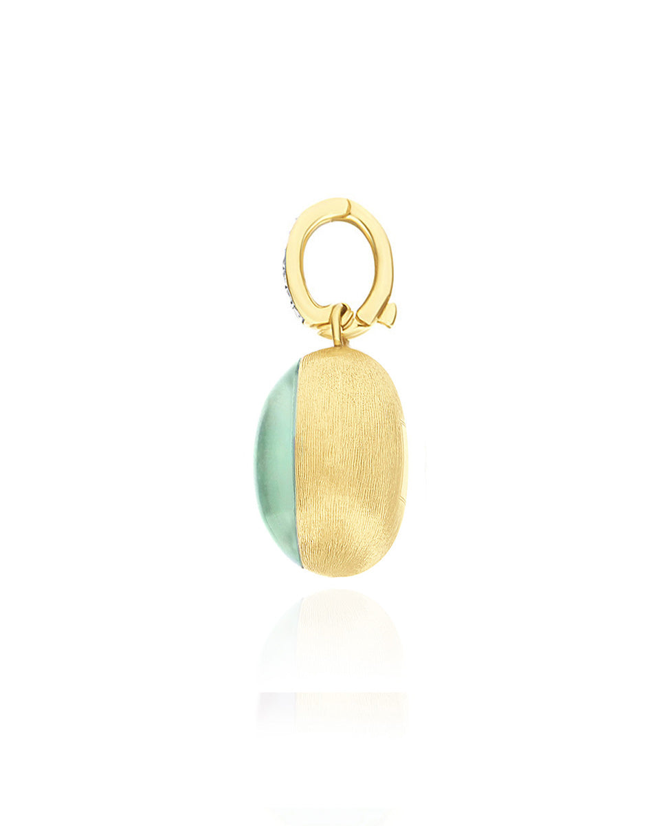 Nanis Charm Lattementa "Boules" in oro inciso, diamanti, cristallo di rocca – Nanis Italian Jewels Soddisfazione Garantita
