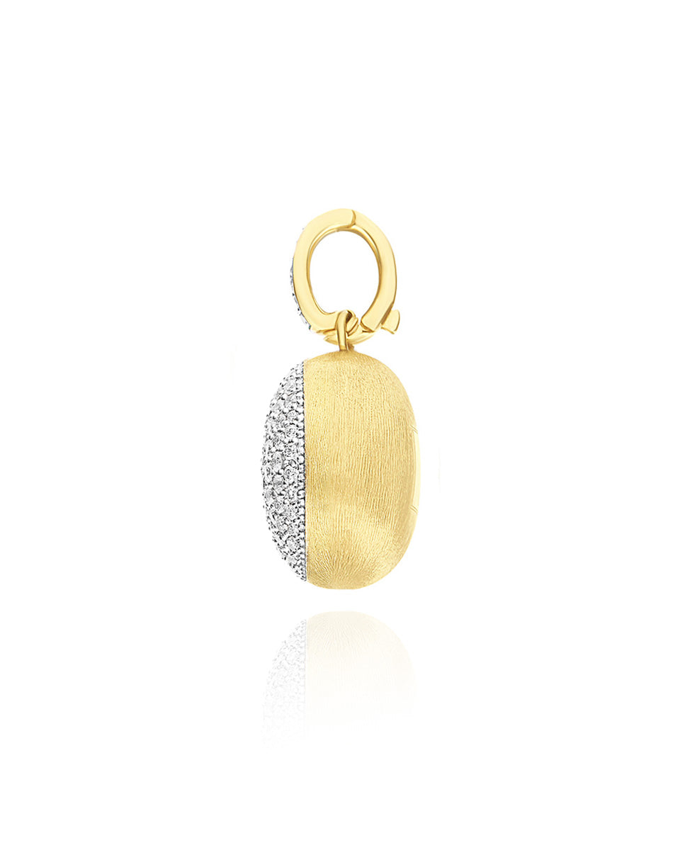 Nanis Charm "Boules" in oro inciso e pavè di diamanti (medio) – Nanis Italian Jewels Officina