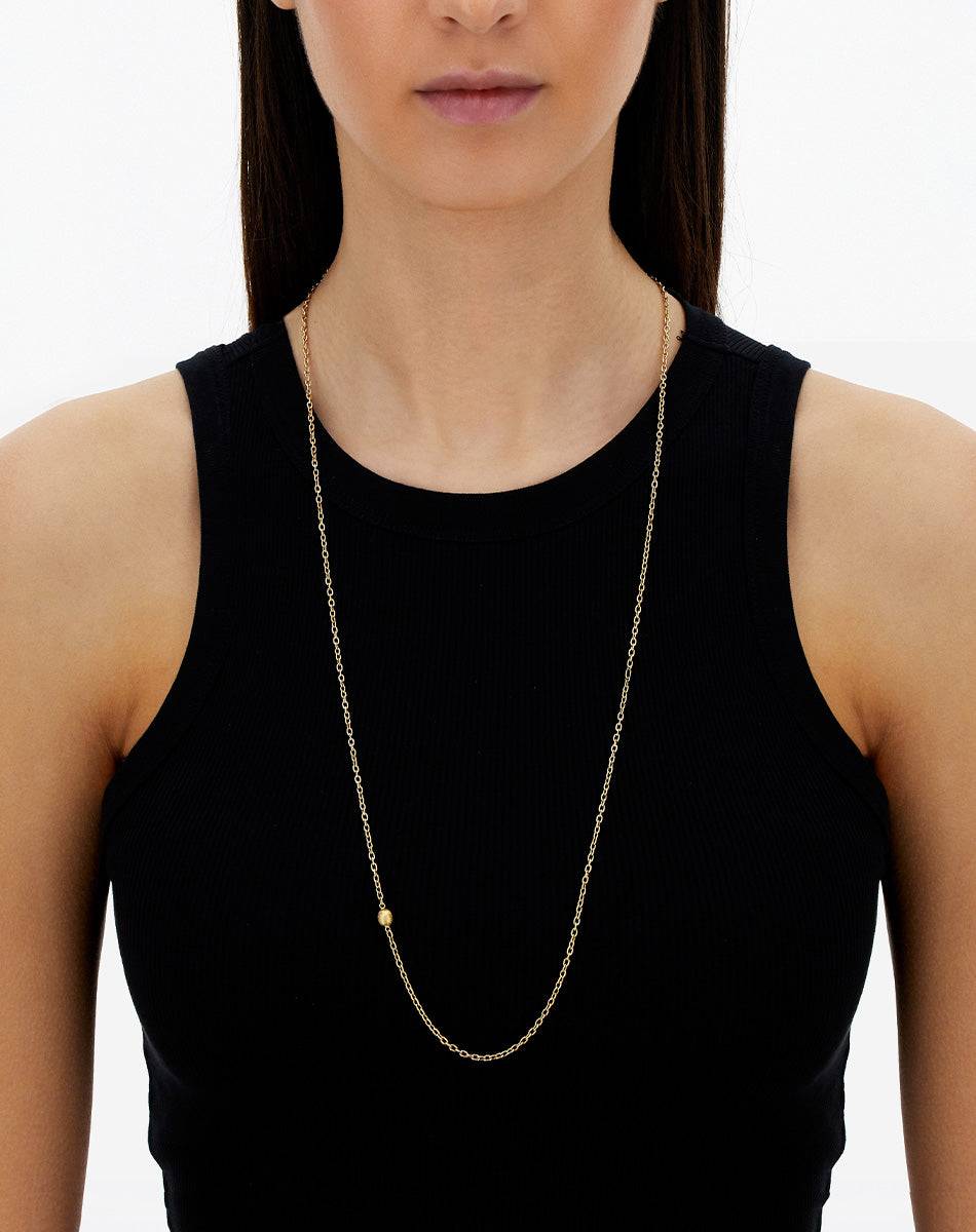 Nanis Collana a catena "Boules" in oro inciso (lunga) – Nanis Italian Jewels Offerta