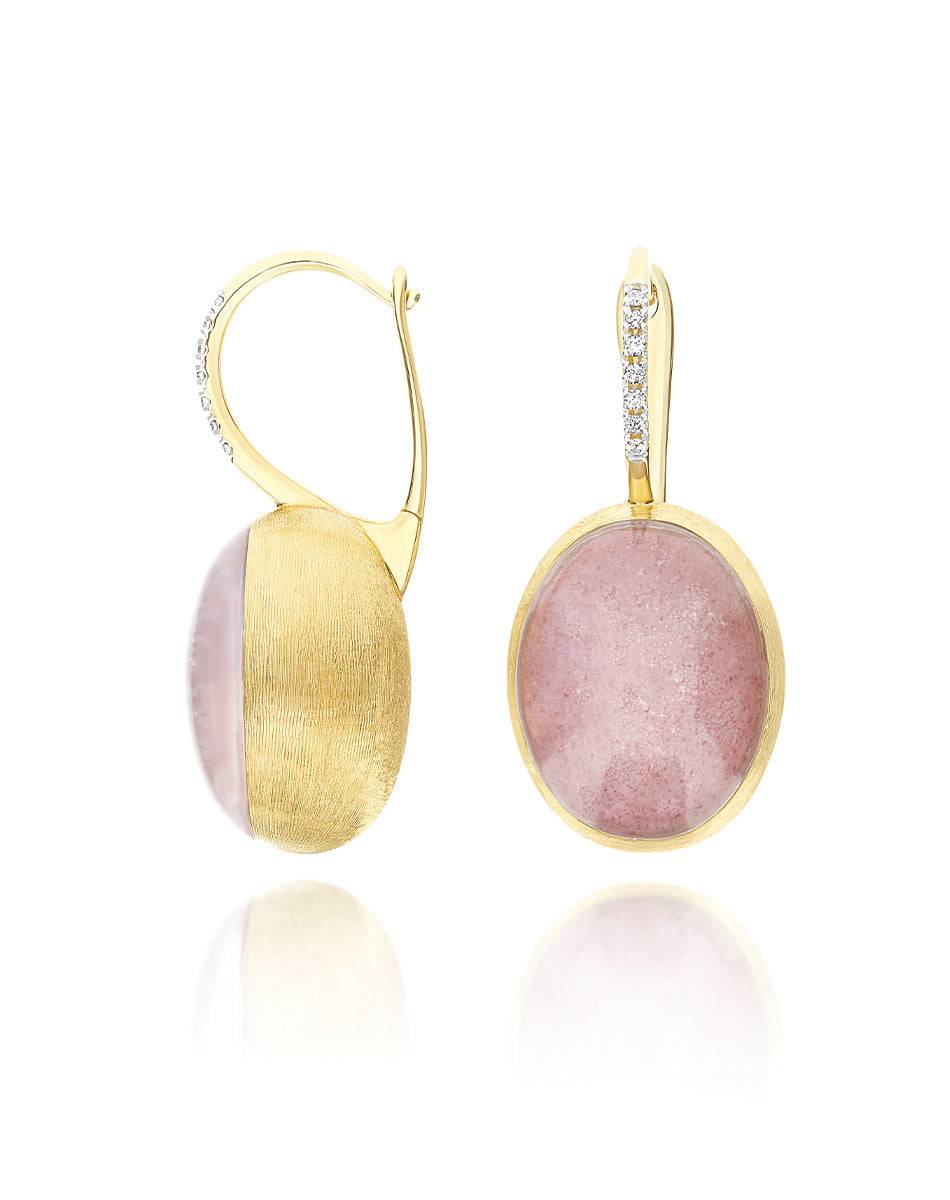 Nanis Orecchini Ciliegine Rosolio "Boules" in oro inciso, diamanti, cristall – Nanis Italian Jewels Economico