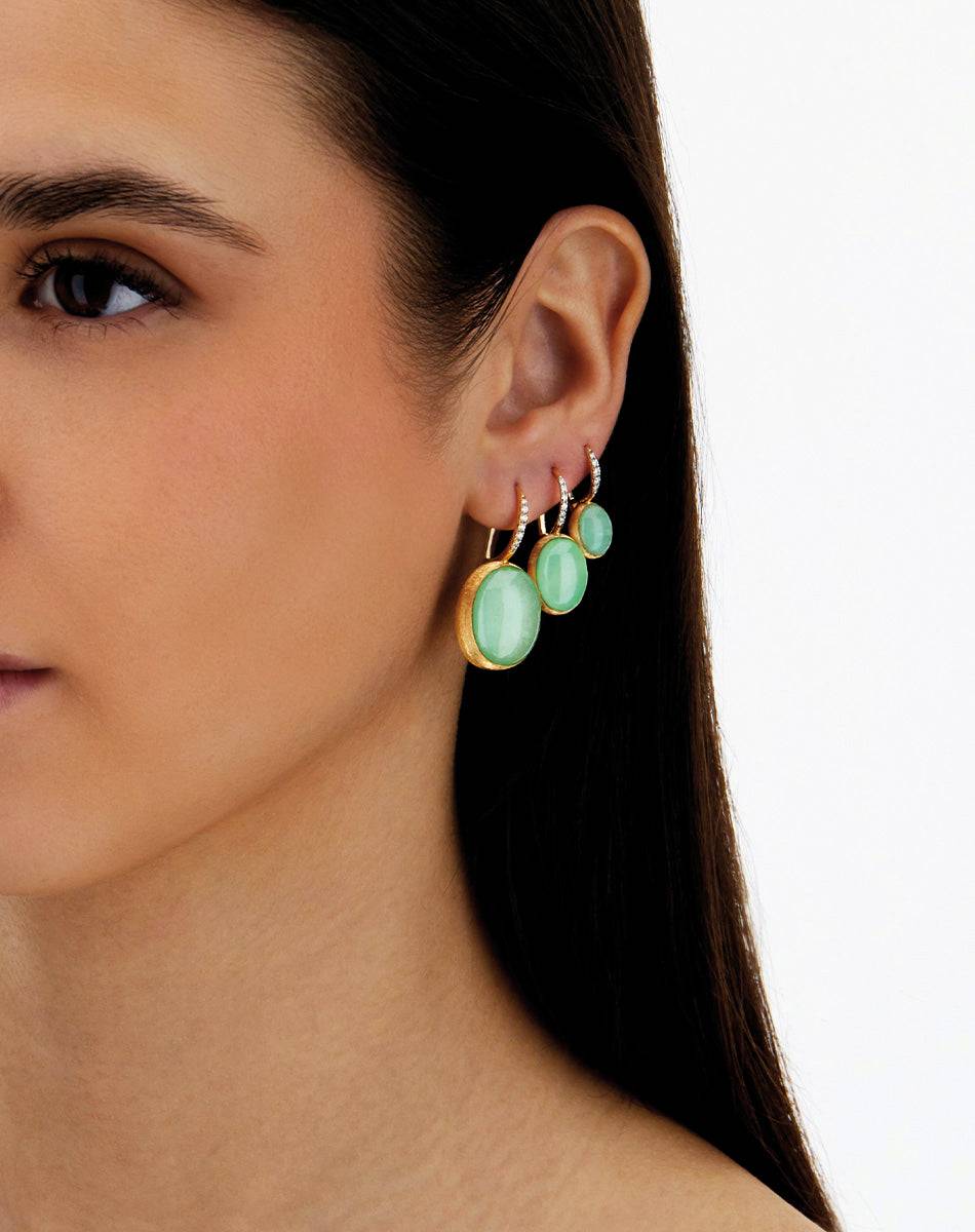 Nanis Orecchini Ciliegine Lattementa "Boules" in oro inciso, diamanti, crist – Nanis Italian Jewels In Vendita