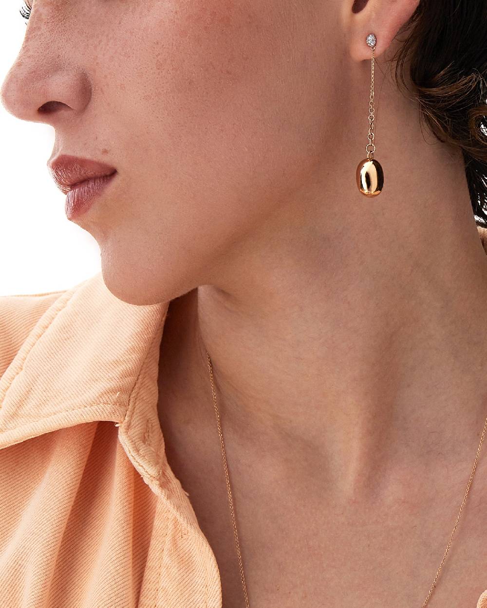 Nanis Orecchini "CANDLE" in oro rosa e diamanti – Nanis Italian Jewels Nuova