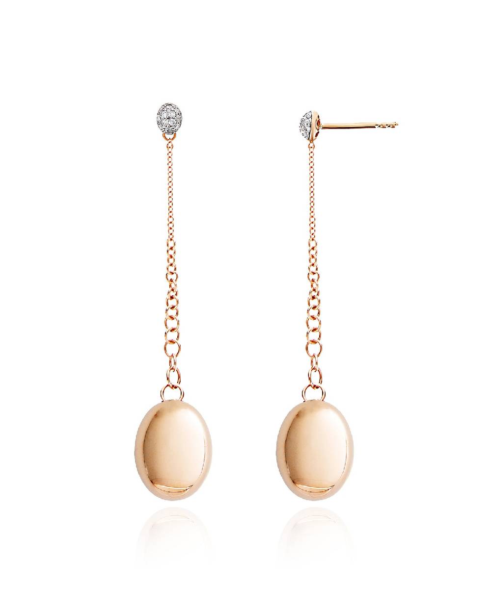 Nanis Orecchini "CANDLE" in oro rosa e diamanti – Nanis Italian Jewels Nuova