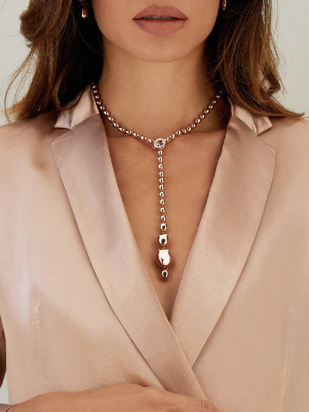 Nanis Collana iconica "IVY" convertibile con boules in oro rosa e diamanti – Nanis Italian Jewels 2025