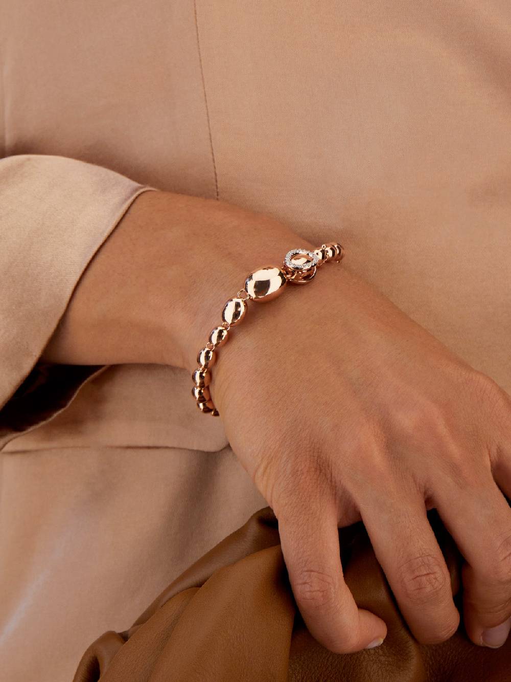 Nanis Bracciale "IVY" con boules in oro rosa e diamanti – Nanis Italian Jewels Italy