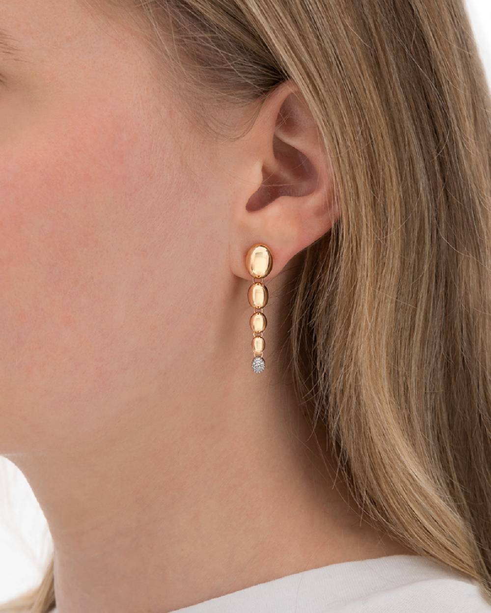 Nanis Orecchini "nuvolette" pendenti con boules degradé in oro rosa e diaman – Nanis Italian Jewels In Linea