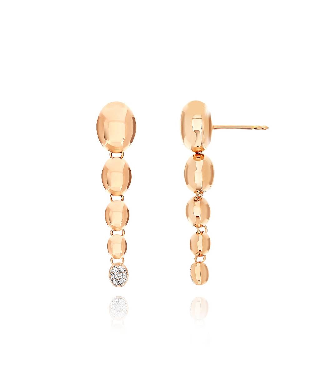 Nanis Orecchini "nuvolette" pendenti con boules degradé in oro rosa e diaman – Nanis Italian Jewels In Linea