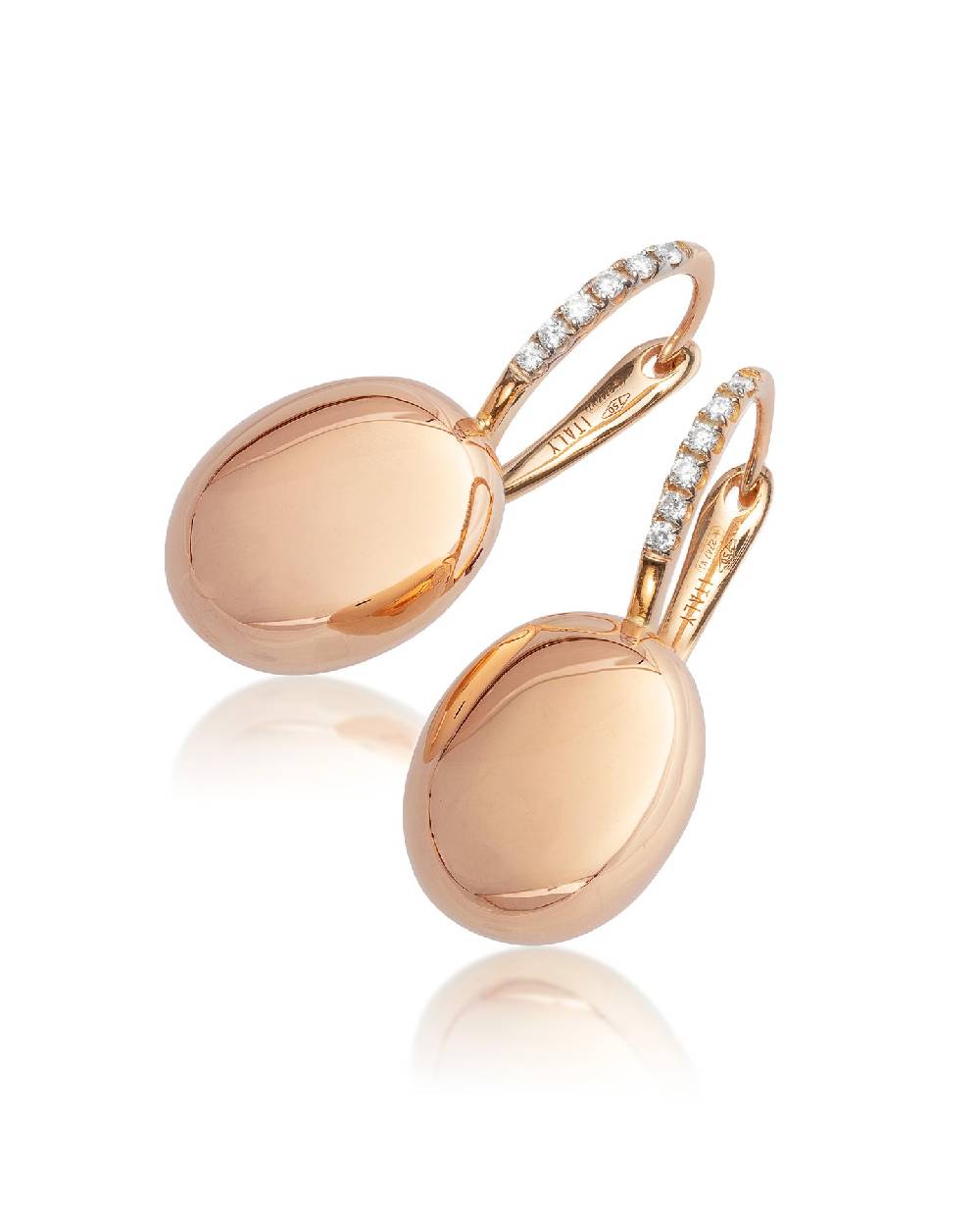 Nanis Orecchini "CILIEGINE" con boules in oro rosa e dettagli di diamanti (m – Nanis Italian Jewels Qualità