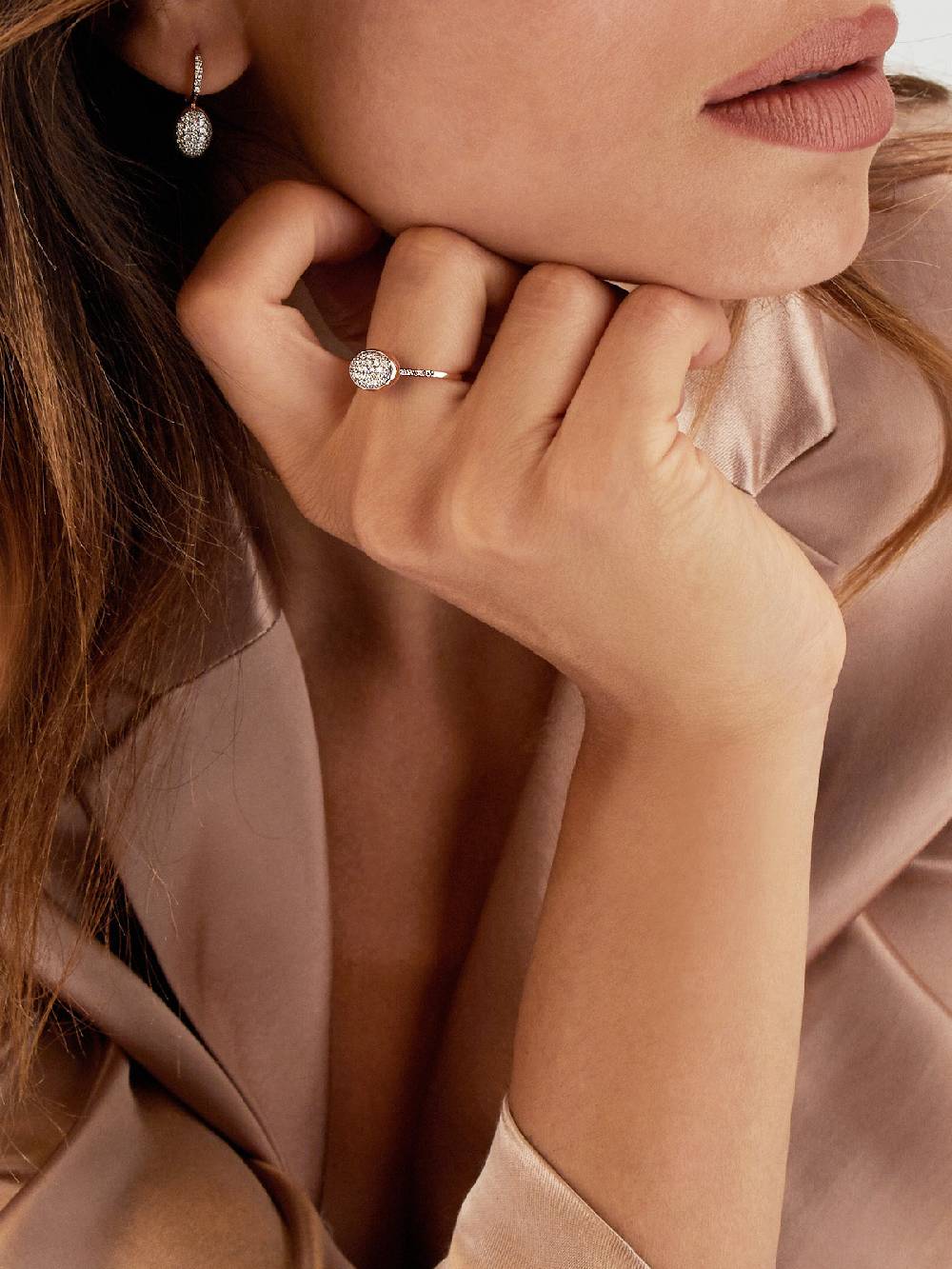 Nanis Anello di fidanzamento "DANCING ÉLITE" romantico in oro rosa e diamant – Nanis Italian Jewels Qualità Garantita