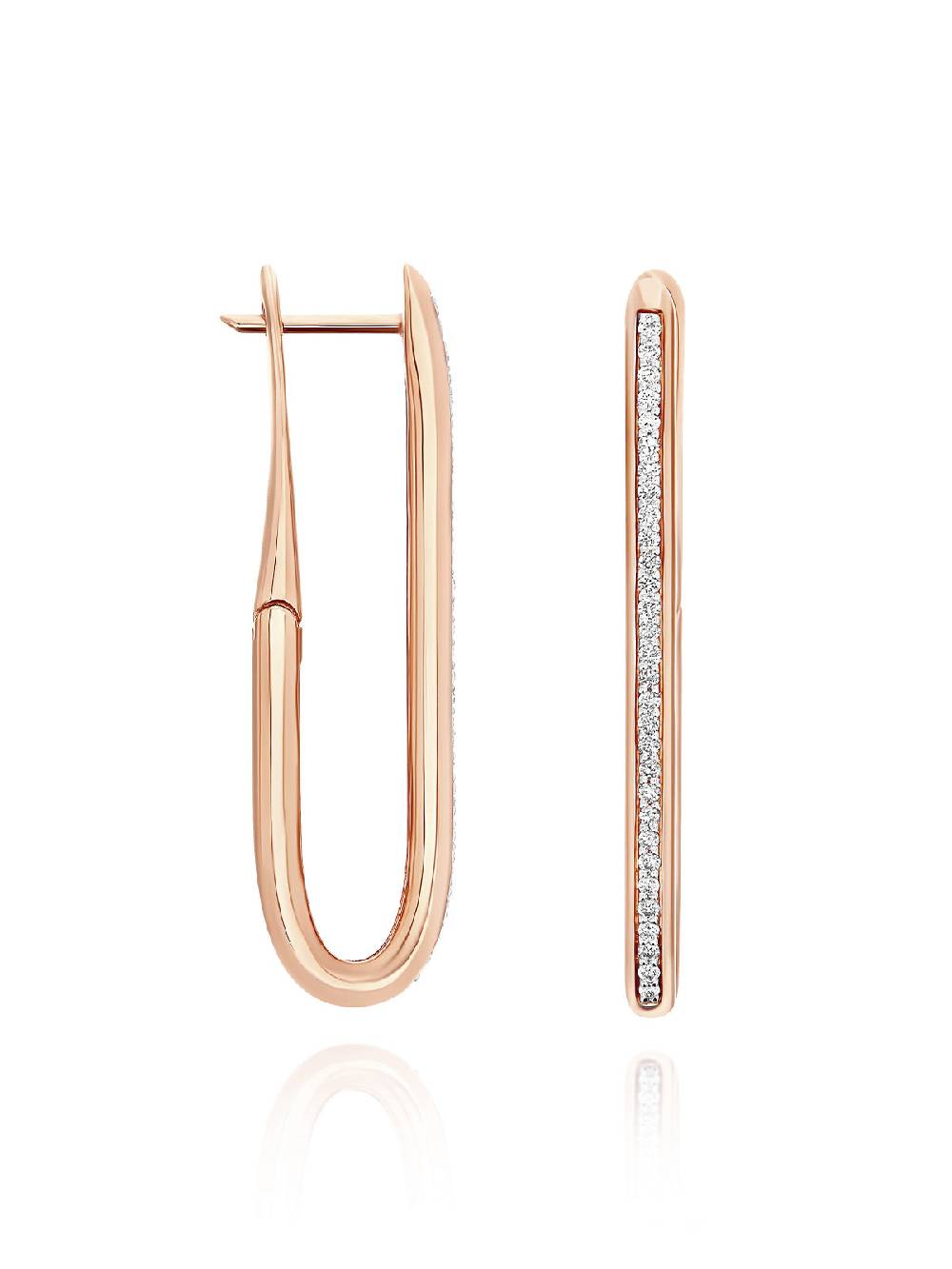 Nanis Orecchini a cerchio "libera" squadrati grandi in oro rosa e diamanti – Nanis Italian Jewels Affare Del Giorno