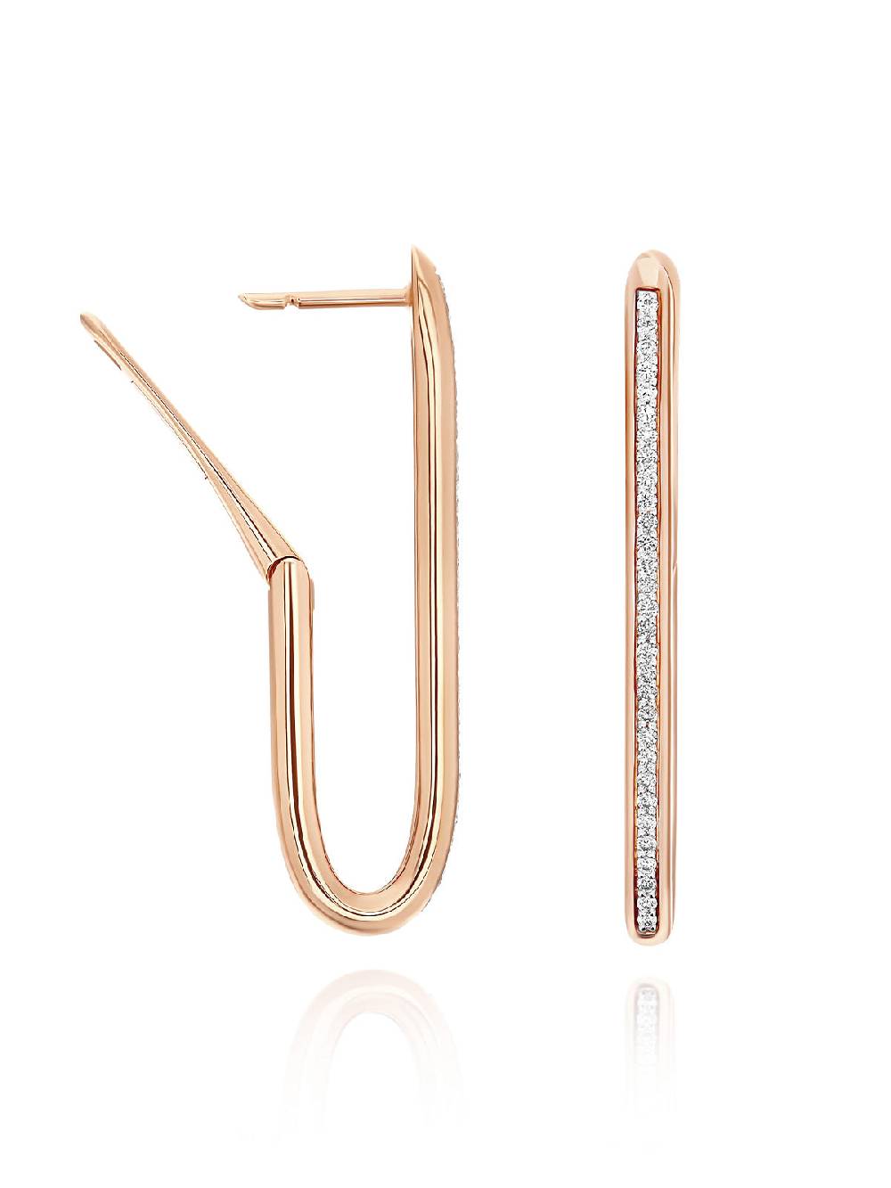 Nanis Orecchini a cerchio "libera" squadrati grandi in oro rosa e diamanti – Nanis Italian Jewels Affare Del Giorno