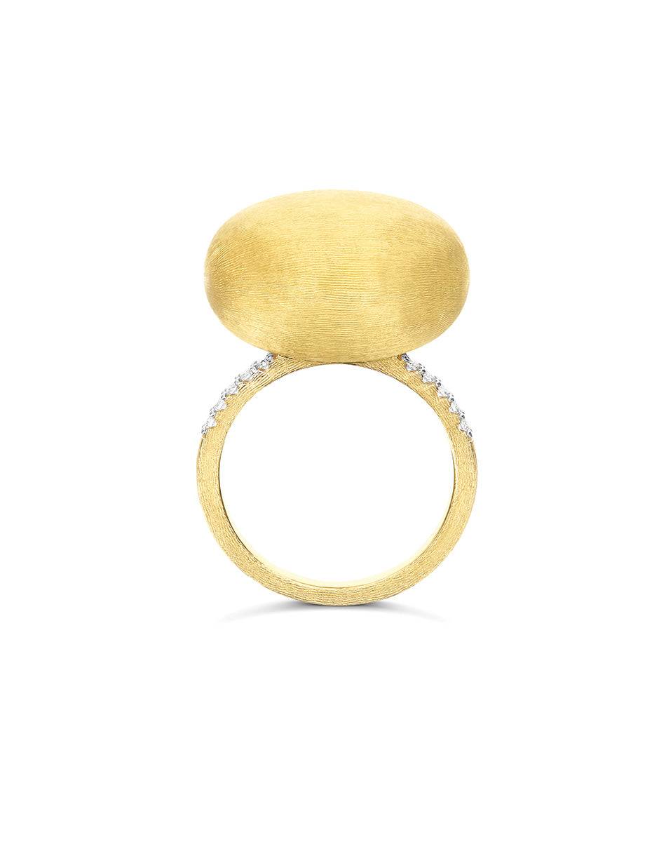 Nanis Anello "Boules" in oro inciso e diamanti (grande) – Nanis Italian Jewels Online