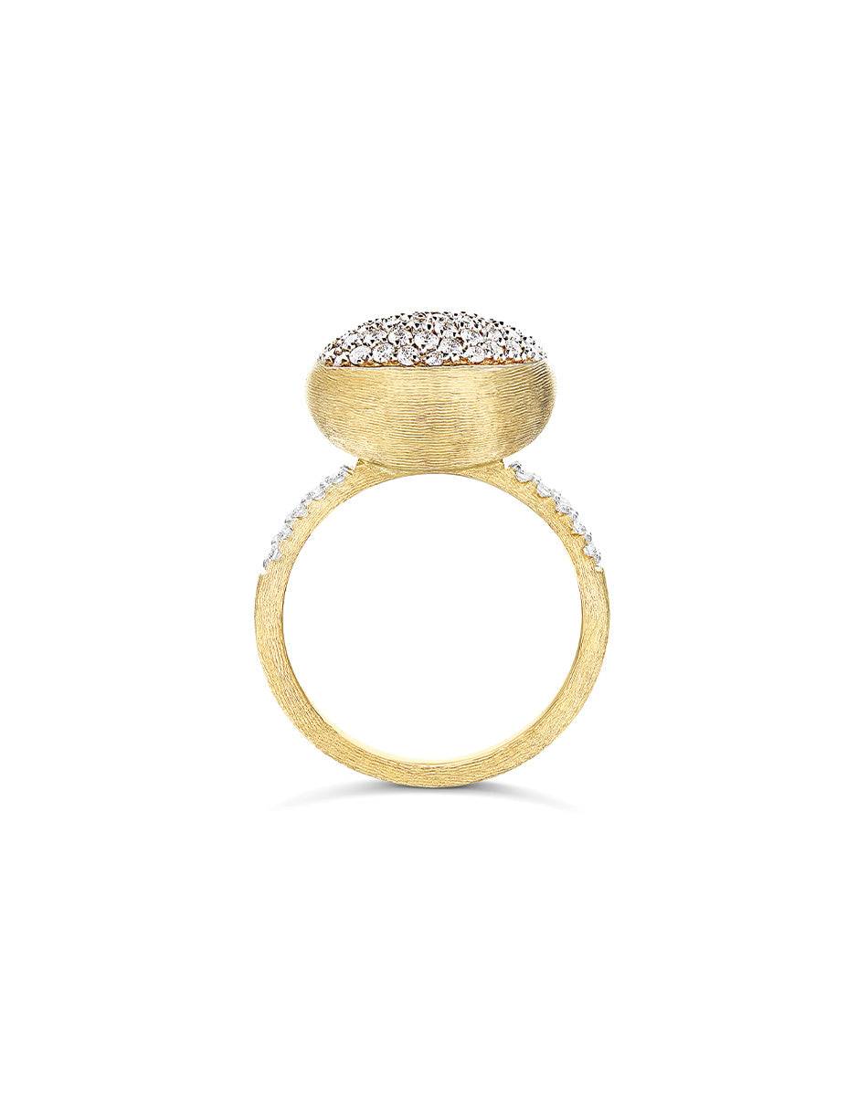 Nanis Anello "Boules" in oro inciso e pavè di diamanti (medio) – Nanis Italian Jewels Offerte