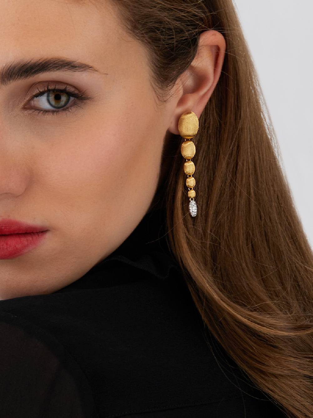 Nanis Orecchini "IVY" pendenti con boules degradè in oro e diamanti – Nanis Italian Jewels In Saldo