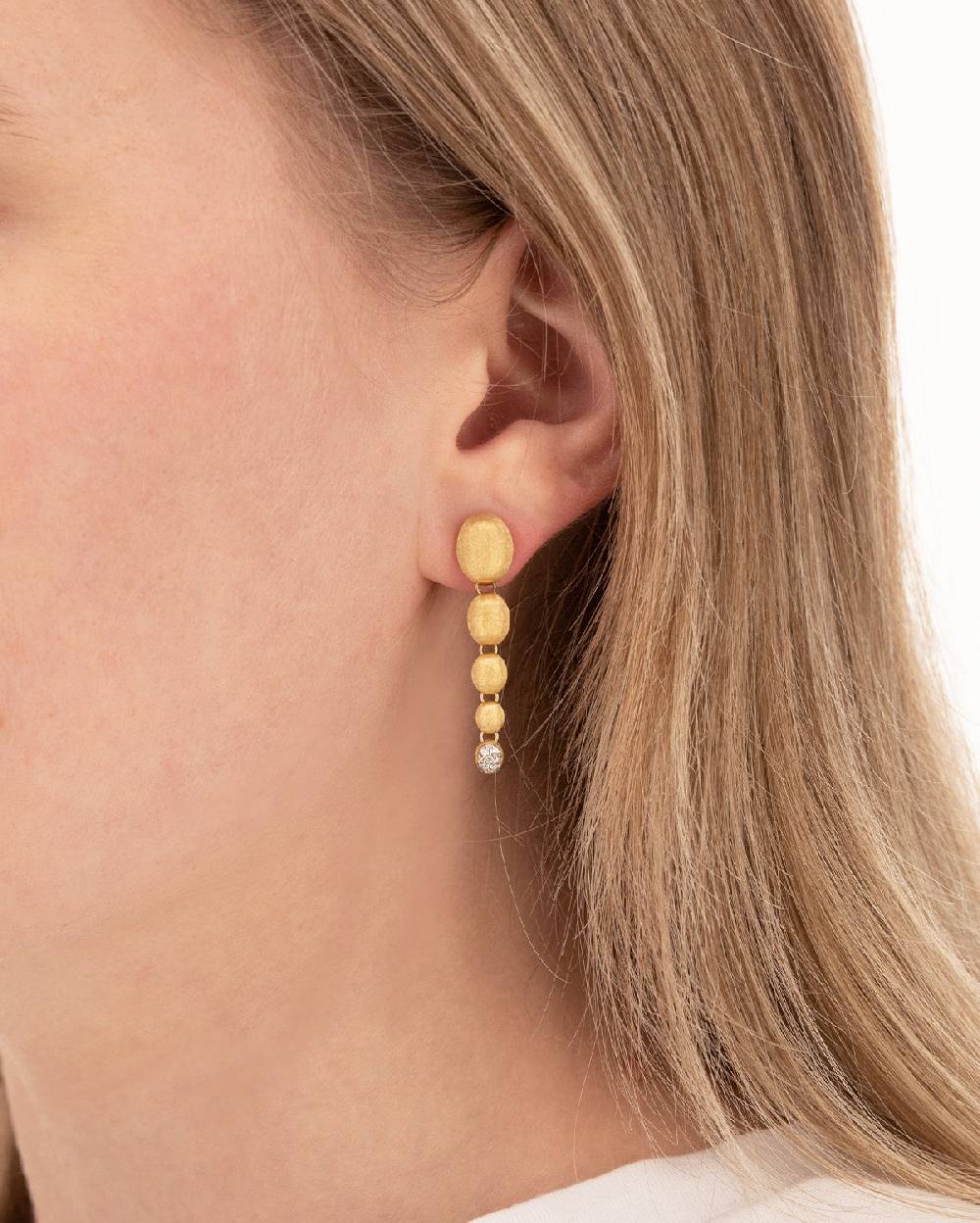 Nanis orecchini "nuvolette" pendenti con boules degradè in oro e diamanti – Nanis Italian Jewels Nuova