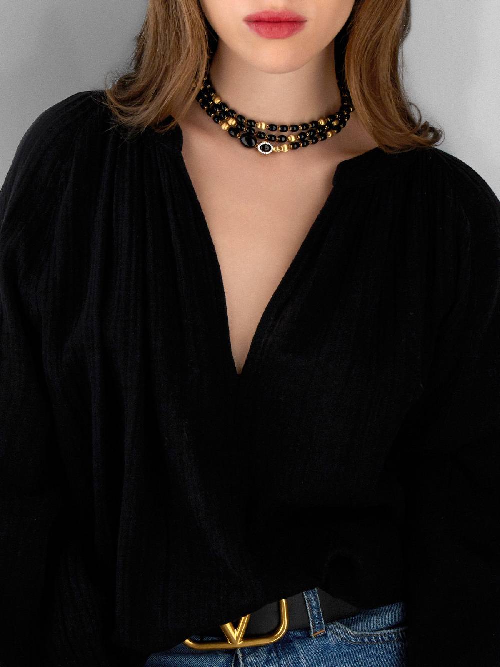 Nanis Collana statement IVY "MYSTERY BLACK" convertibile in oro, diamanti e – Nanis Italian Jewels Italia