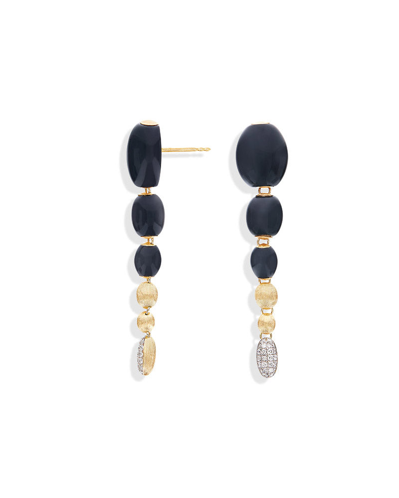 Nanis Orecchini IVY "MYSTERY BLACK" pendenti in oro, diamanti e onice nero – Nanis Italian Jewels 2025