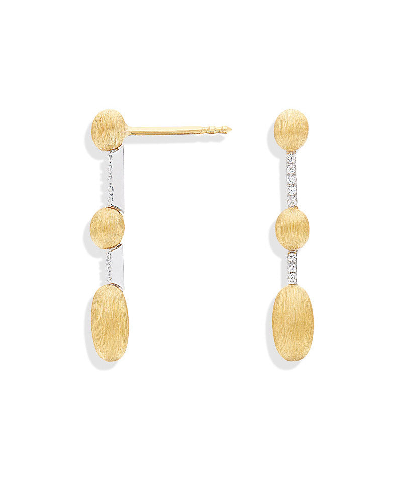 Nanis Orecchini "DANCING ÉLITE" pendenti incisi a mano in oro e diamanti – Nanis Italian Jewels Presa