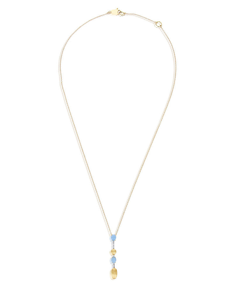 Nanis Collana "DANCING AZURE" pendente con ciondolo in oro, barrette di diam – Nanis Italian Jewels Italia