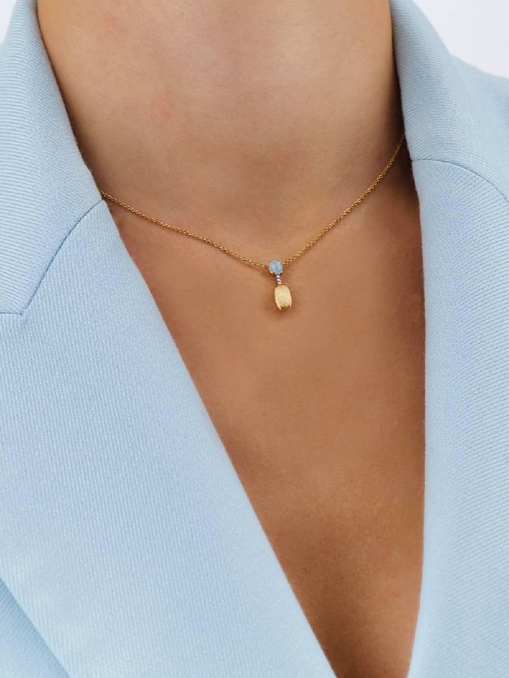 Nanis Collana "DANCING AZURE" pendente con ciondolo in oro, barrette di diam – Nanis Italian Jewels 2025