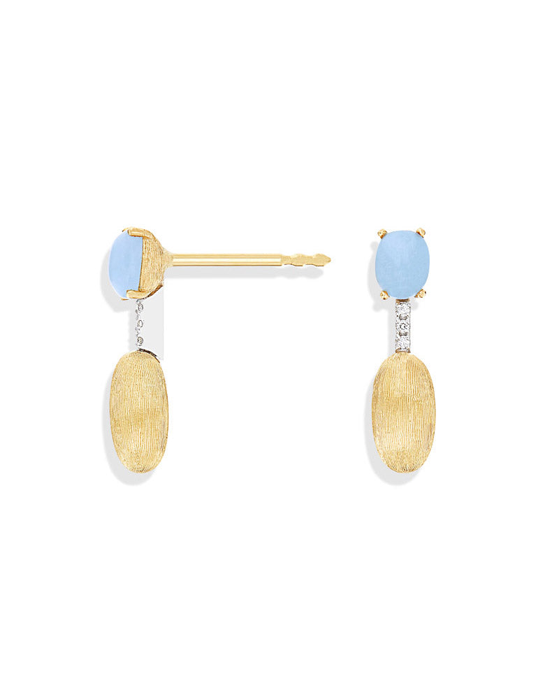 Nanis Orecchini "DANCING AZURE" pendenti con boules in oro, diamanti e acqua – Nanis Italian Jewels Nuovo