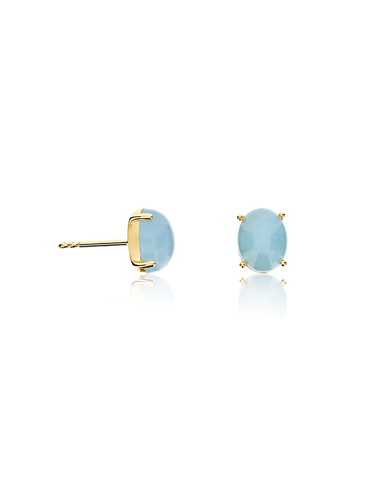 Nanis Orecchini a lobo "DANCING AZURE" in oro e acquamarina (piccoli) – Nanis Italian Jewels Vendita