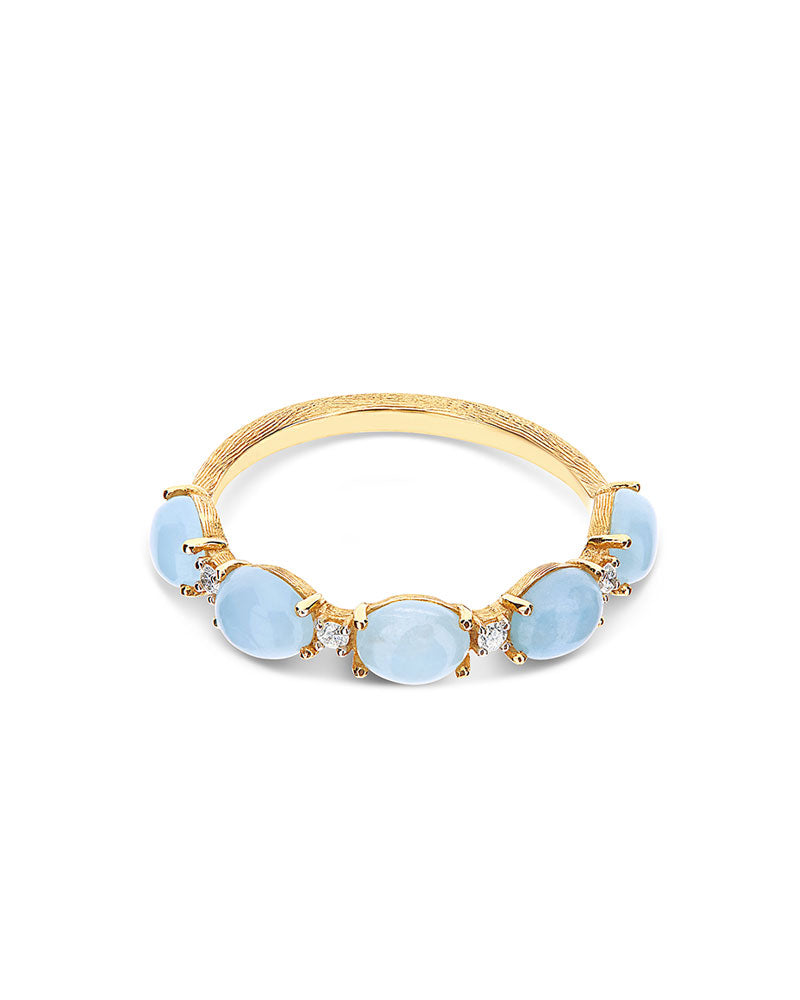 Nanis Anello "DANCING AZURE" con boules in oro, diamanti e acquamarina – Nanis Italian Jewels Negozi Online